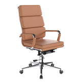 Nautilus Designs Avanti High Back Bonded Leather Executive Office Chair With Individual Back Cushions and Fixed Arms Brown - BCL/6003/BW DD